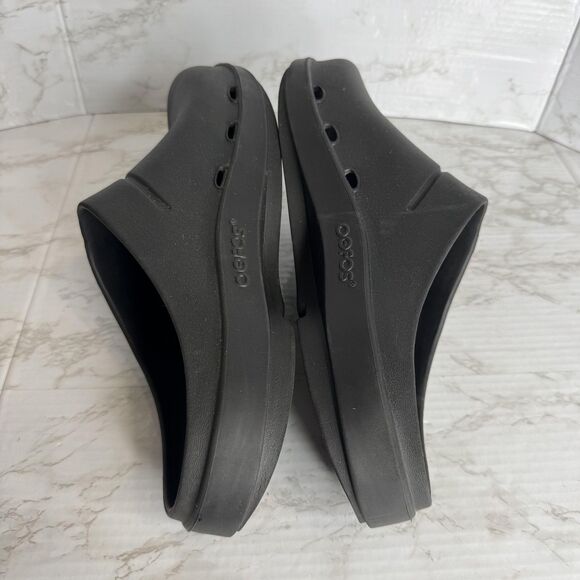 OOFOS Shoes Mens Black Recovery Clogs Slip On Foam Comfort Arch Support Cushion - Picture 8 of 9